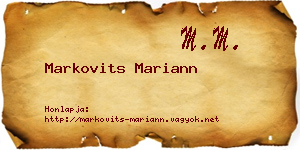 Markovits Mariann névjegykártya